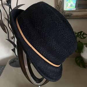 August Hats Black Fedora with Tan Accent